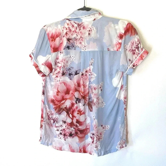 PLUM PRETTY SUGAR Oceane Lulls The Billows Blue Floral Lounge Set Size Small - Picture 8 of 15